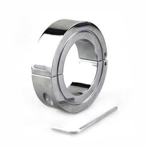 0434M      Weighted Locking Hinged Stainless Steel Cock Ring - MEGA Deal MEGA Deal   , Sub-Shop.com Bondage and Fetish Superstore