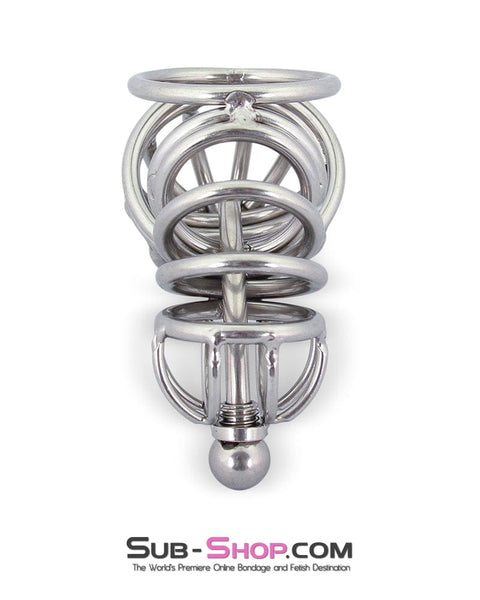 3803M      Full Cock & Ball Cage Chastity with Urethral Sound Chastity   , Sub-Shop.com Bondage and Fetish Superstore