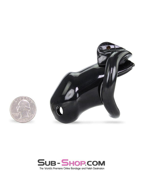0316AE      Short Knight Black Locking Male Tease and Denial Chastity Device Chastity   , Sub-Shop.com Bondage and Fetish Superstore