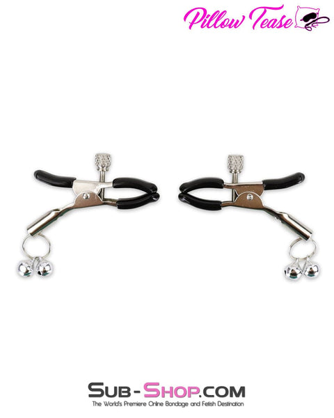 0360M      Silver Bells Jingling Jiggling Nipple Clamps Nipple Clamp   , Sub-Shop.com Bondage and Fetish Superstore