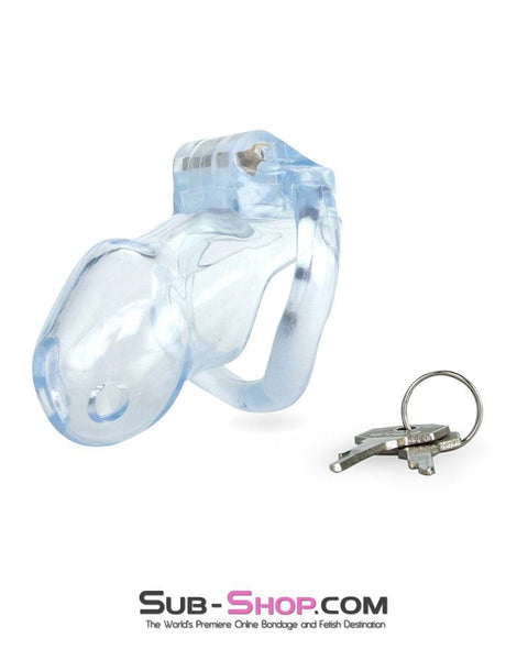 0398AE      Short Exposed in Chastity High Security Keyed Tumbler Locking Male Chastity with 4 Base Cock Ring Sizes Chastity   , Sub-Shop.com Bondage and Fetish Superstore