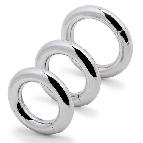 0685M      Babe Magnet Stainless Steel Magnetic Ball Stretcher Ring, Large Cock Ring   , Sub-Shop.com Bondage and Fetish Superstore