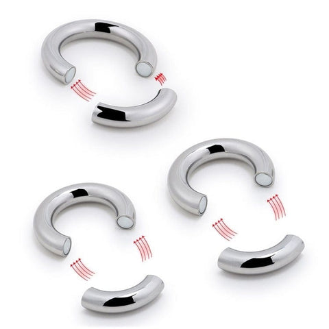 0685M      Babe Magnet Stainless Steel Magnetic Ball Stretcher Ring, Large Cock Ring   , Sub-Shop.com Bondage and Fetish Superstore
