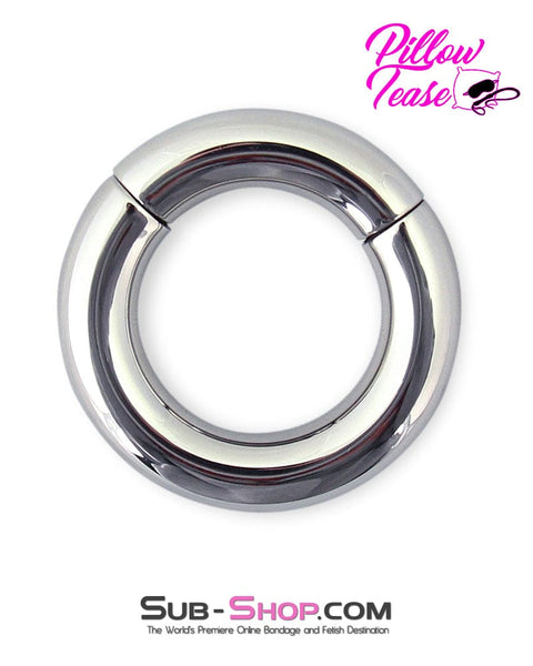 0476M      Babe Magnet Stainless Steel Magnetic Ball Stretcher Ring, Small Cock Ring   , Sub-Shop.com Bondage and Fetish Superstore