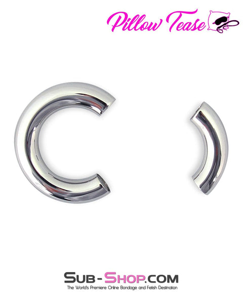 0476M      Babe Magnet Stainless Steel Magnetic Ball Stretcher Ring, Small Cock Ring   , Sub-Shop.com Bondage and Fetish Superstore