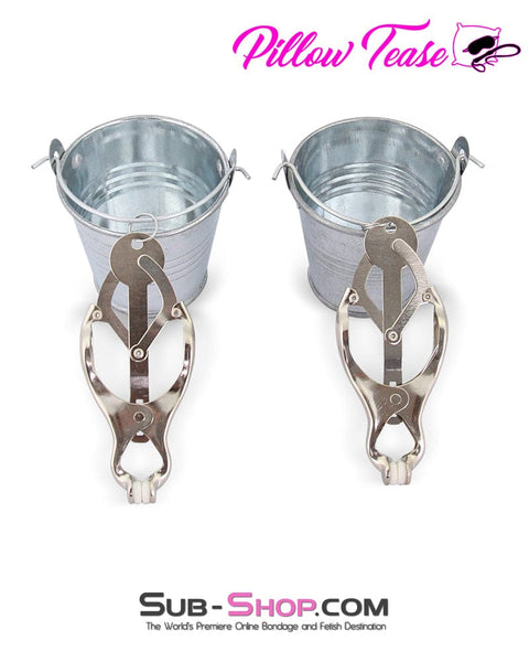 0478M      Clover Nipple Clamps with Weight Buckets - LAST CHANCE - Final Closeout! MEGA Deal   , Sub-Shop.com Bondage and Fetish Superstore
