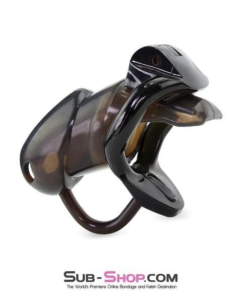 1335AR      Long Black Cock Blocker Silicone Locking Male Chastity with Ball Divider Chastity   , Sub-Shop.com Bondage and Fetish Superstore