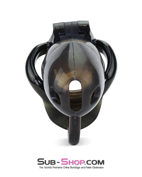 1335AR      Long Black Cock Blocker Silicone Locking Male Chastity with Ball Divider Chastity   , Sub-Shop.com Bondage and Fetish Superstore