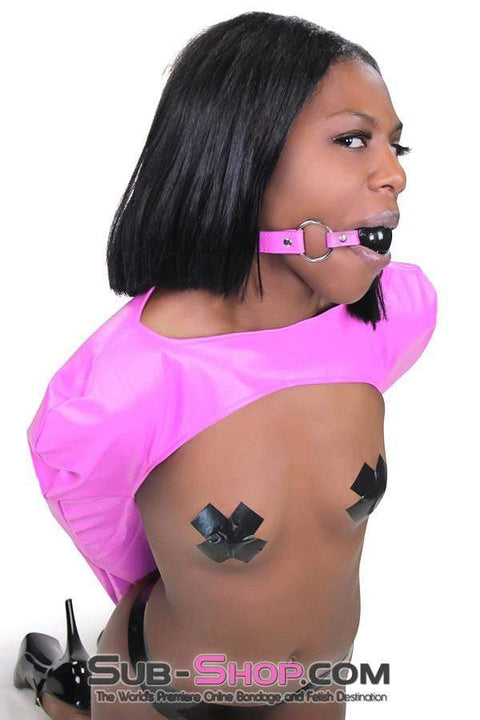 4739RS-SIS      Hot Pink Sissy Zippered Open Breast Armbinder Top Sissy   , Sub-Shop.com Bondage and Fetish Superstore
