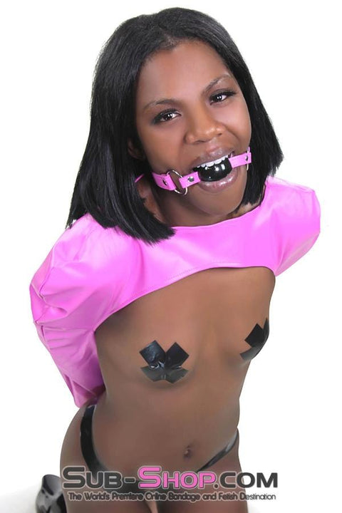 4739RS      Hot Pink Zippered Open Breast Armbinder Top - MEGA Deal Black Friday Blowout   , Sub-Shop.com Bondage and Fetish Superstore