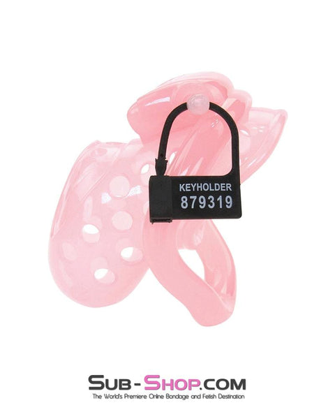 1480AR      Sissy Boy Toy Pink Short High Security Pin Tumbler Locking Cock Cage Chastity - MEGA Deal MEGA Deal   , Sub-Shop.com Bondage and Fetish Superstore