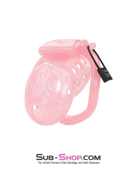 1480AR      Sissy Boy Toy Pink Short High Security Pin Tumbler Locking Cock Cage Chastity Chastity   , Sub-Shop.com Bondage and Fetish Superstore