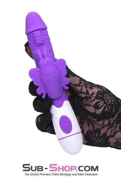 1498M      Fluttering Butterfly Purple Soft Vibrator with Clit Stimulator - LAST CHANCE - Final Closeout! Black Friday Blowout   , Sub-Shop.com Bondage and Fetish Superstore