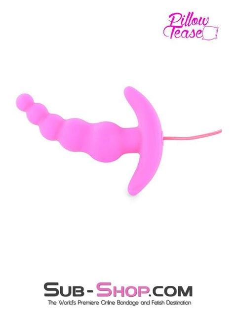 1503M      Pink Thriller Vibrating Graduated Silicone P-Spot Anal Plug Anal Toys   , Sub-Shop.com Bondage and Fetish Superstore