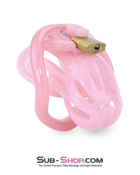 1557AR      Little Prison Bitch Pink Jailhouse Cock Locking Male Chastity Cage Chastity   , Sub-Shop.com Bondage and Fetish Superstore