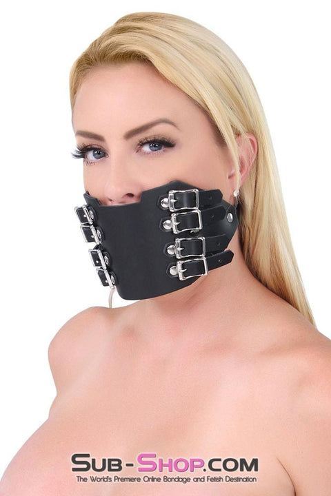 0164A      8 Buckle Leather Panel Gag Gags   , Sub-Shop.com Bondage and Fetish Superstore