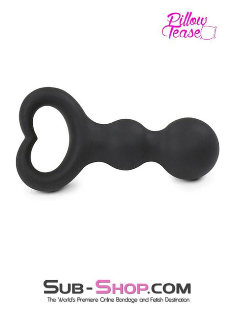 1657M      Heart Pull Ring Silicone Bumpy Anal Massager Anal Toys   , Sub-Shop.com Bondage and Fetish Superstore
