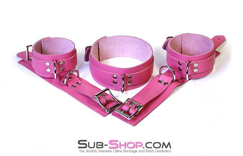 5724A      Slave to Love Hot Pink Bondage Wrist Cuffs Wrist and Ankle Bondage   , Sub-Shop.com Bondage and Fetish Superstore