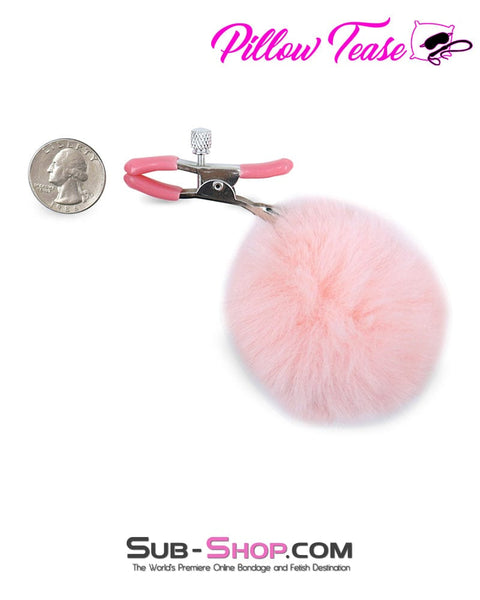 1775M      Adorable Pink Puffs Adjustable Nipple Clamps - MEGA Deal MEGA Deal   , Sub-Shop.com Bondage and Fetish Superstore