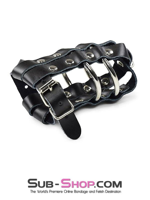 1797DL       Lockable Leather Cock & Balls Cage with Lead Ring Tip Cock Cage   , Sub-Shop.com Bondage and Fetish Superstore