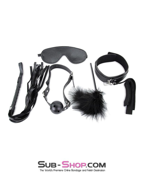 2316M      Black Bondage Fantasy Rope, Cuffs, Collar, Clamps, Blindfold, Gag, Whip, Tickler and Connections Kit – 10 pcs - MEGA Deal MEGA Deal   , Sub-Shop.com Bondage and Fetish Superstore