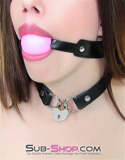 2341A      My Heart Belongs to You Heart Lock Collar Collar   , Sub-Shop.com Bondage and Fetish Superstore