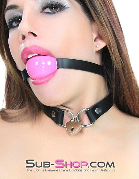 2341A      My Heart Belongs to You Heart Lock Collar Collar   , Sub-Shop.com Bondage and Fetish Superstore