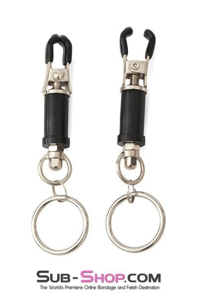 2368M      Barrel Style Twist Closure Nipple Clamps with Weight Hanging Rings - MEGA Deal MEGA Deal   , Sub-Shop.com Bondage and Fetish Superstore
