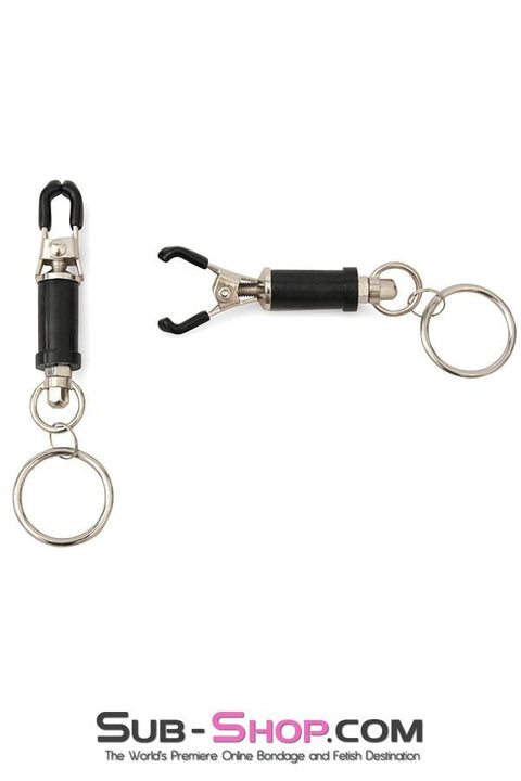 2368M      Barrel Style Twist Closure Nipple Clamps with Weight Hanging Rings Nipple Clamp   , Sub-Shop.com Bondage and Fetish Superstore