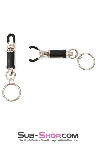 2368M      Barrel Style Twist Closure Nipple Clamps with Weight Hanging Rings - MEGA Deal MEGA Deal   , Sub-Shop.com Bondage and Fetish Superstore