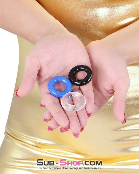 2379AC       Stay Hard Jelly Cock Ring, Set of 3 Cock Ring   , Sub-Shop.com Bondage and Fetish Superstore