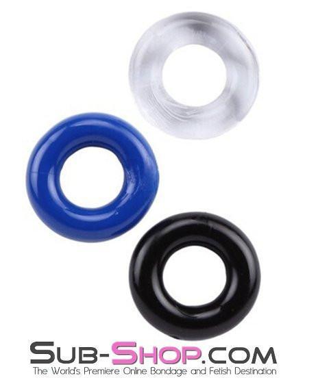 2379AC       Stay Hard Jelly Cock Ring, Set of 3 - MEGA Deal Black Friday Blowout   , Sub-Shop.com Bondage and Fetish Superstore