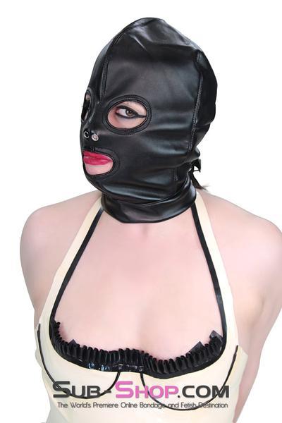 2772M      Soft Leatherette Open Mouth and Eyes Lacing Hood - MEGA Deal! Black Friday Blowout   , Sub-Shop.com Bondage and Fetish Superstore