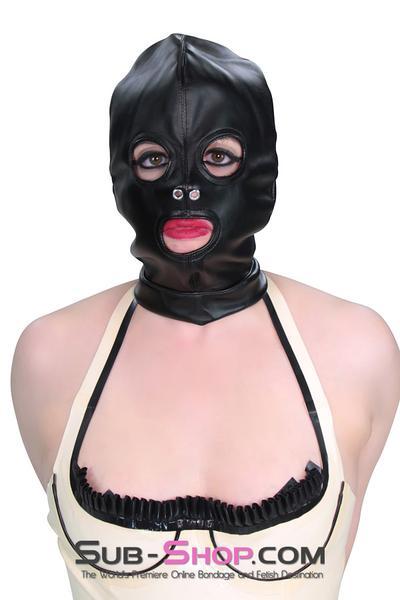 2772M      Soft Leatherette Open Mouth and Eyes Lacing Hood - MEGA Deal! Black Friday Blowout   , Sub-Shop.com Bondage and Fetish Superstore