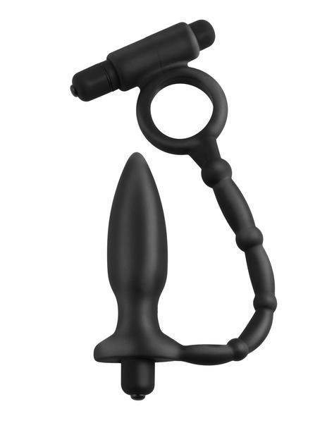 0329P      Ass-Kicker Vibrating Butt Plug with Cock Ring - LAST CHANCE - Final Closeout! MEGA Deal   , Sub-Shop.com Bondage and Fetish Superstore
