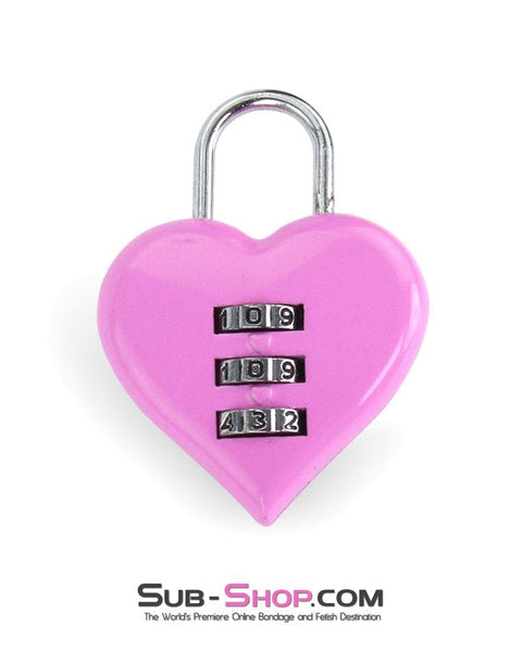 3307M-SIS      Sissy Pink Heart Combination Bondage Gear Lock Sissy   , Sub-Shop.com Bondage and Fetish Superstore