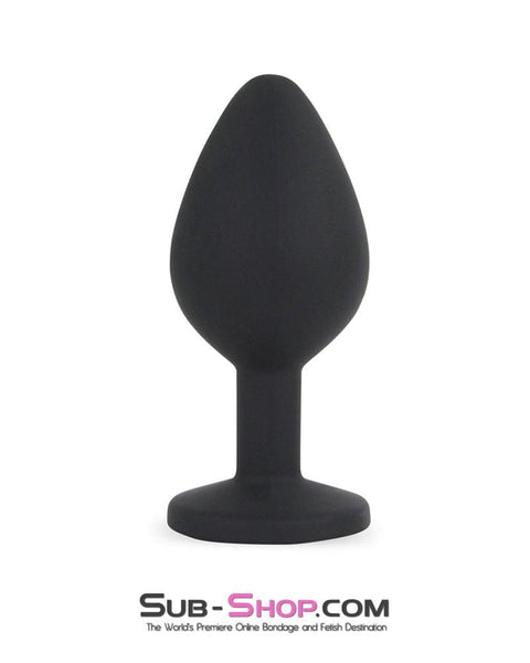 3447M      Small Silicone Butt Plug with Sex Bomb Pink Gem - LAST CHANCE - Final Closeout! MEGA Deal   , Sub-Shop.com Bondage and Fetish Superstore