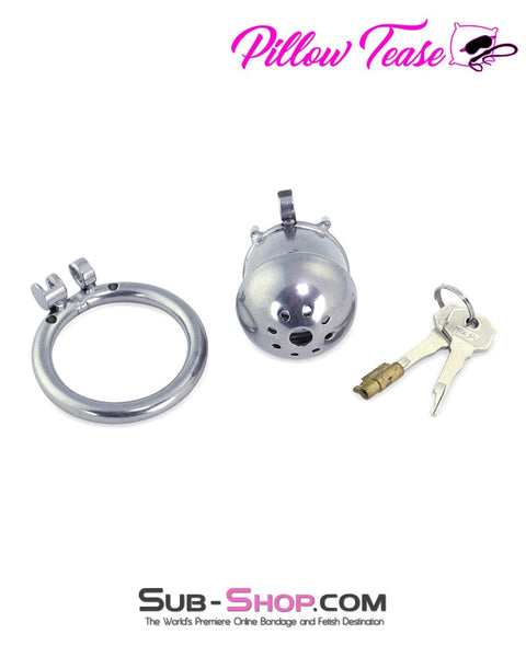 3838AR      Steel Capped Tube Full Enclosure Chastity Cock Cage with 2” Cock Ring - MEGA Deal MEGA Deal   , Sub-Shop.com Bondage and Fetish Superstore