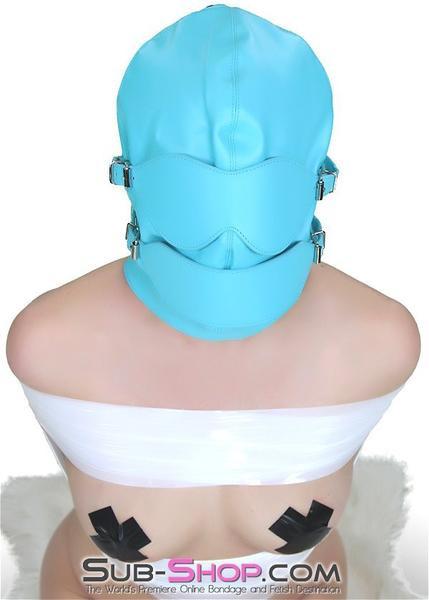 3841RS       Hidden Fantasy Diamond Blue Hood with Ball Gag and Buckling Blindfold and Gag Covers - LAST CHANCE - Final Closeout! Black Friday Blowout   , Sub-Shop.com Bondage and Fetish Superstore