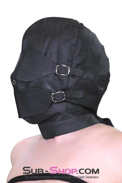 4417HS      Full Bondage Hood with Buckling Blindfold and Gag - LAST CHANCE - Final Closeout! Black Friday Blowout   , Sub-Shop.com Bondage and Fetish Superstore
