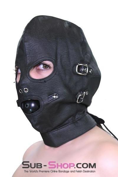 4417HS      Full Bondage Hood with Buckling Blindfold and Gag - LAST CHANCE - Final Closeout! Black Friday Blowout   , Sub-Shop.com Bondage and Fetish Superstore