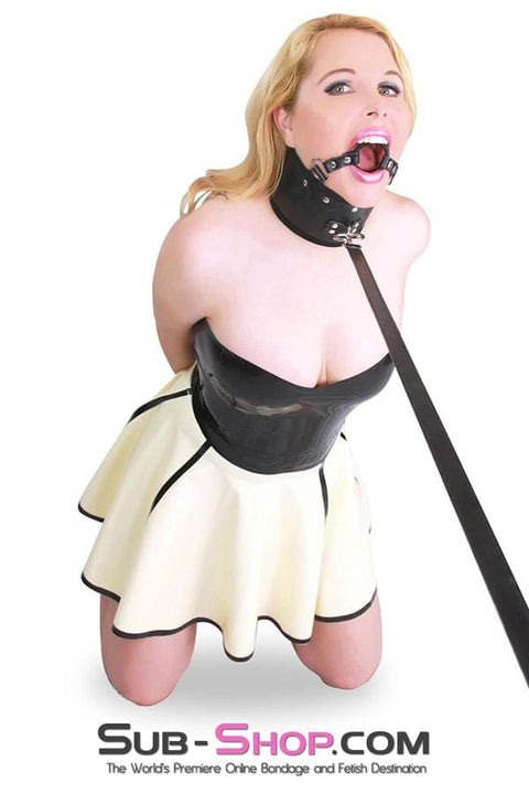 4432DL      Open Up and Say Mmmmm Posture Collar with Ring Gag Combination Set Collar   , Sub-Shop.com Bondage and Fetish Superstore