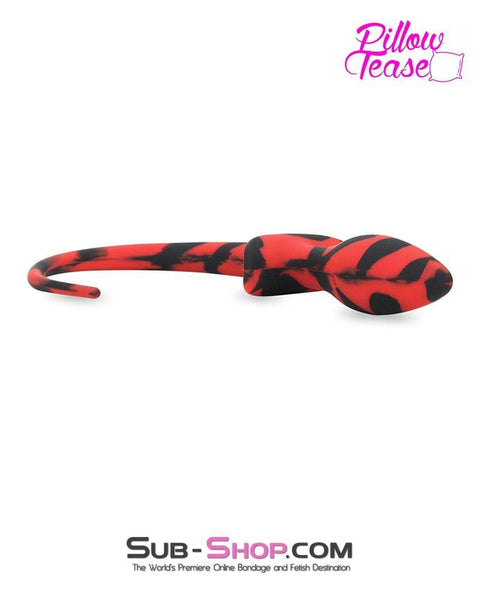 0465E      Good Puppy Red and Black Silicone Puppy Play Tail Butt Plug - LAST CHANCE - Final Closeout! MEGA Deal   , Sub-Shop.com Bondage and Fetish Superstore