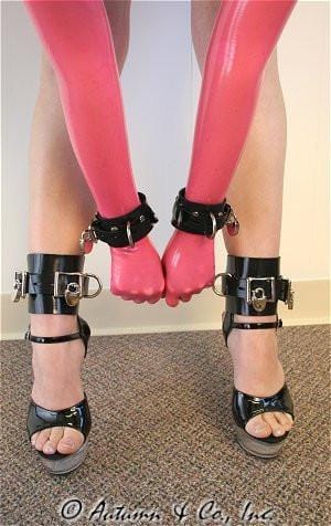 4784A      Deluxe Locking Rubber Bound Wrist Cuffs Wrist and Ankle Bondage   , Sub-Shop.com Bondage and Fetish Superstore