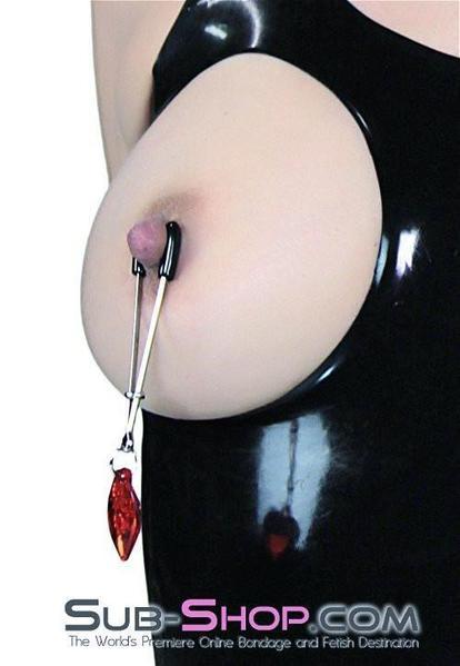 0511HS      I Heart Nipple Clamps Tweezer Style Heart Charm Nipple Clamps - MEGA Deal Black Friday Blowout   , Sub-Shop.com Bondage and Fetish Superstore