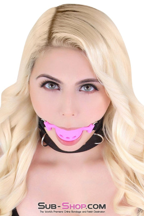 0524RS      Large Locking Pink Silicone Breather Ball Gag Gags   , Sub-Shop.com Bondage and Fetish Superstore