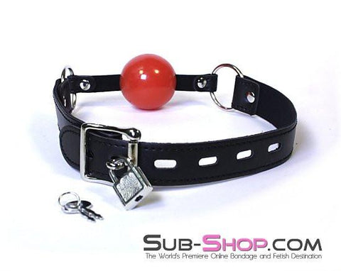 0534LT      Easy Does It Small Red Locking Ballgag Gags   , Sub-Shop.com Bondage and Fetish Superstore