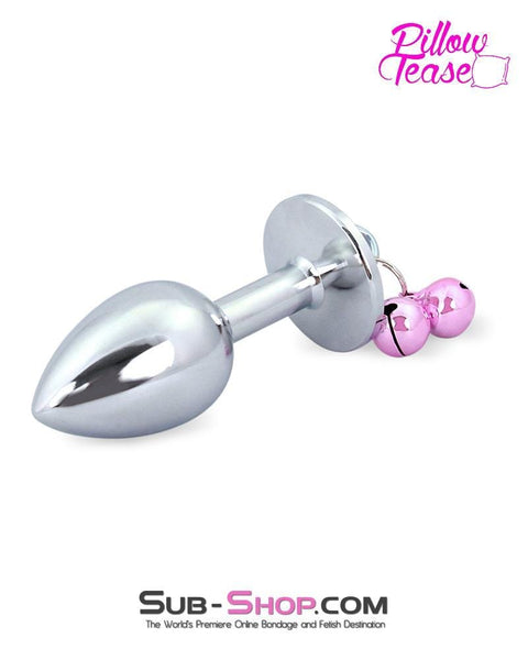 0542E      Belle of the Balls Small Pink Gem Plug with Pink Bells - LAST CHANCE - Final Closeout! MEGA Deal   , Sub-Shop.com Bondage and Fetish Superstore