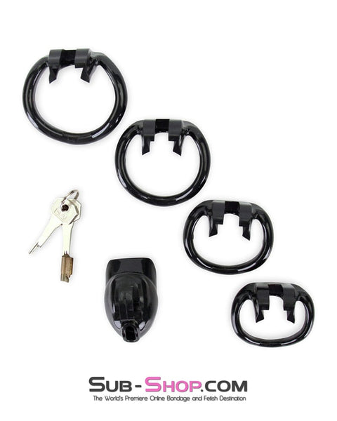 0643M      Defiant Mini Black Locking Chastity Cock Cage Chastity   , Sub-Shop.com Bondage and Fetish Superstore