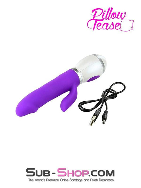 6999M      Rechargeable 12 Function Rotating Purple Penis Vibrator with Clit Stimulate-Her - LAST CHANCE - Final Closeout! MEGA Deal   , Sub-Shop.com Bondage and Fetish Superstore